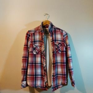 Plaid  button up jacket.